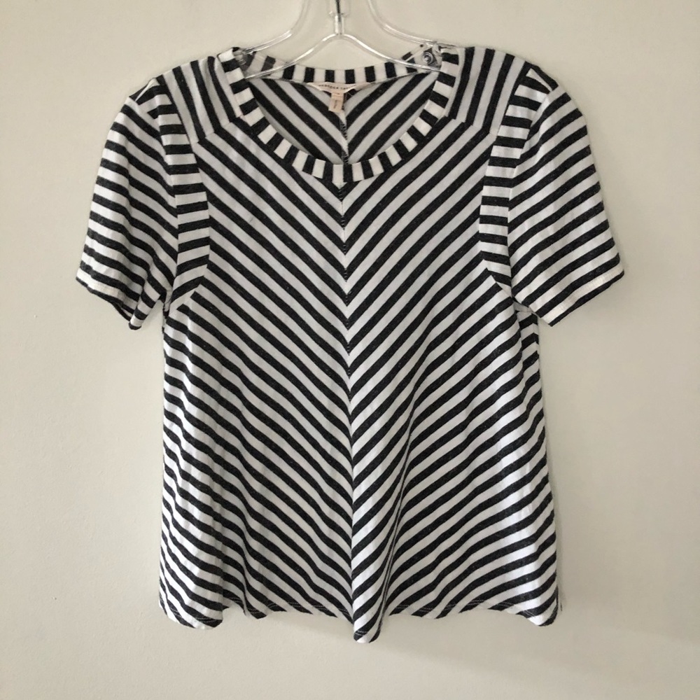Rebecca Taylor Navy Striped T-Shirt XS
